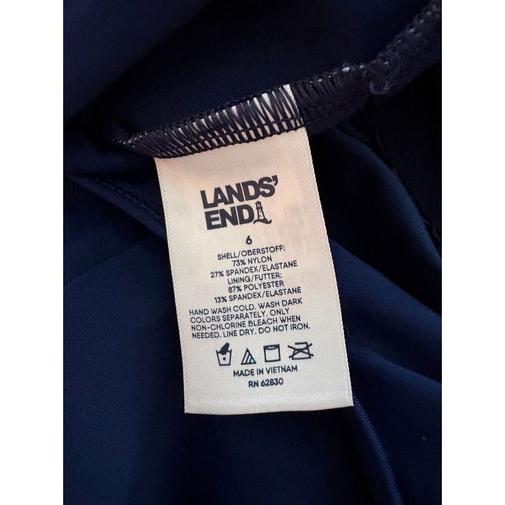 Lands End NWT One Piece Swimsuit Size 6 Tropical Print Navy Full Coverage Padded - Picture 9 of 10